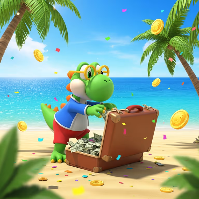 ainbet Casino image featuring a leather wallet surrounded by gold coins.